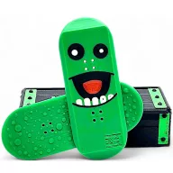   Mágneses csúszka, stresszoldó, ügyességi játék, szörny minta, Magnetic KickFlip SkateBoard Fidget, mintás/zöld