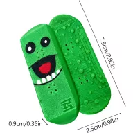   Mágneses csúszka, stresszoldó, ügyességi játék, szörny minta, Magnetic KickFlip SkateBoard Fidget, mintás/zöld
