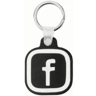   Közösségi média kulcstartó, NFC chippel, Facebook logóval, NFC Keychain, fekete/fehér