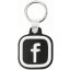 Közösségi média kulcstartó, NFC chippel, Facebook logóval, NFC Keychain, fekete/fehér