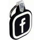 Közösségi média kulcstartó, NFC chippel, Facebook logóval, NFC Keychain, fekete/fehér
