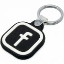 Közösségi média kulcstartó, NFC chippel, Facebook logóval, NFC Keychain, fekete/fehér