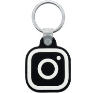   Közösségi média kulcstartó, NFC chippel, Instagram logóval, NFC Keychain, fekete/fehér