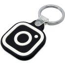 Közösségi média kulcstartó, NFC chippel, Instagram logóval, NFC Keychain, fekete/fehér