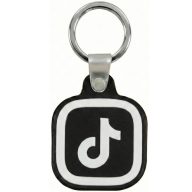   Közösségi média kulcstartó, NFC chippel, TikTok logóval, NFC Keychain, fekete/fehér