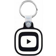   Közösségi média kulcstartó, NFC chippel, Youtube logóval, NFC Keychain, fekete/fehér