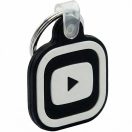 Közösségi média kulcstartó, NFC chippel, Youtube logóval, NFC Keychain, fekete/fehér