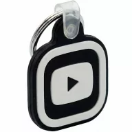  Közösségi média kulcstartó, NFC chippel, Youtube logóval, NFC Keychain, fekete/fehér