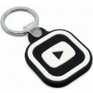Közösségi média kulcstartó, NFC chippel, Youtube logóval, NFC Keychain, fekete/fehér