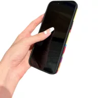   Apple iPhone 14, Szilikon tok, kézpánttal, virág minta, Flower Case, mintás