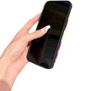 Apple iPhone 17, Szilikon tok, kézpánttal, virág minta, Flower Case, mintás