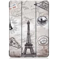   Xiaomi Pad 6 (11.0) / Pad 6 Pro (11.0), mappa tok, Eiffel torony, térkép minta, Trifold, szürke