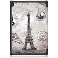   Xiaomi Pad 6 (11.0) / Pad 6 Pro (11.0), mappa tok, Eiffel torony, térkép minta, Trifold, szürke
