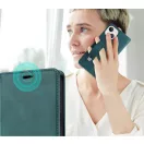 Samsung Galaxy A15 4G / A15 5G SM-A155F / A156B, Oldalra nyíló tok, stand, kártyatartóval, kézpánttal, Wooze Business Plus, zöld