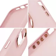   Motorola Moto G54, Szilikon tok, közepesen ütésálló, fémhatású kamera keret, Frame Case, rózsaszín