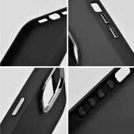   Realme C55, Szilikon tok, közepesen ütésálló, fémhatású kamera keret, Frame Case, fekete