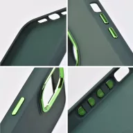   Realme C55, Szilikon tok, közepesen ütésálló, fémhatású kamera keret, Frame Case, zöld