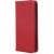 Oppo A17, Oldalra nyíló tok, valódi bőrtok, stand, Smart Pro, piros