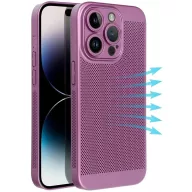   Xiaomi Redmi 13C 4G / Poco C65, Műanyag hátlap védőtok, légáteresztő, lyukacsos minta, Breezy, lila