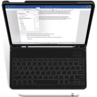   Apple iPad 10.9 (2022) / iPad 11 (2025), Bluetooth billentyűzetes mappa tok, érintőceruza tartó, érintőceruza nélkül, TP SC Pen Holder + Keyboard, fekete