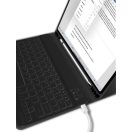 Apple iPad 10.9 (2022) / iPad 11 (2025), Bluetooth billentyűzetes mappa tok, érintőceruza tartó, érintőceruza nélkül, TP SC Pen Holder + Keyboard, fekete