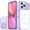 Apple iPhone 15 Pro, Műanyag hátlap + szilikon keret, átlátszó akril hátlap, kamera védelem, Wooze Trendy, lila