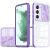 Samsung Galaxy S24 Ultra SM-S928, Műanyag hátlap + szilikon keret, átlátszó akril hátlap, kamera védelem, Wooze Trendy, lila