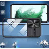   Samsung Galaxy A12 / A12 Nacho / M12 SM-A125F / A127F / M127F, Műanyag hátlap + szilikon keret, átlátszó akril hátlap, kamera védelem, Wooze Trendy, lila