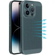   Xiaomi Redmi Note 13 Pro 4G / Poco M6 Pro 4G, Műanyag hátlap védőtok, légáteresztő, lyukacsos minta, Breezy, sötétzöld