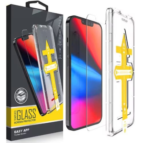 Apple iPhone 7 / 8 / SE (2020) / SE (2022), Kijelzővédő fólia, ütésálló fólia (az íves részre NEM hajlik rá!), Tempered Glass (edzett üveg), segéd kerettel, Wooze Gorilla Glass, Clear