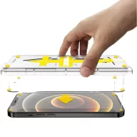   Samsung Galaxy A35 5G SM-A356B, Kijelzővédő fólia, ütésálló fólia (az íves részre NEM hajlik rá!), Tempered Glass (edzett üveg), segéd kerettel, Wooze Gorilla Glass, Clear