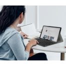 Apple iPad Pro 11 (2024 / 2025), Bluetooth billentyűzetes, mappa tok, Touch Pad, mágneses rögzítés, Wooze Simple Touch, fekete