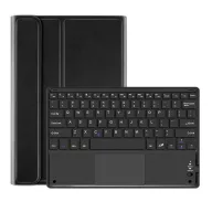   Apple iPad Pro 13 (2024 / 2025), Bluetooth billentyűzetes, mappa tok, Touch Pad, mágneses rögzítés, Wooze Simple Touch, fekete