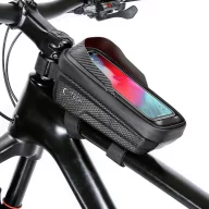   Univerzális, kerékpáros / biciklis tartó, táska, 7", vázra szerelhető, vízálló, napellenző, TP V2 Bike "M", fekete