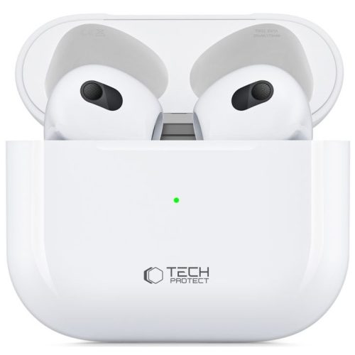 Bluetooth sztereó fülhallgató, TWS, töltőtok, zajszűrővel, érintés vezérlés, vízálló, TP Ultraboost Core, fehér