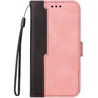   Apple iPhone 16, Oldalra nyíló tok, stand, kártyatartóval, kézpánttal, Wooze Colour Wallet, rózsaszín