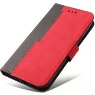   Apple iPhone 16 Plus, Oldalra nyíló tok, stand, kártyatartóval, kézpánttal, Wooze Colour Wallet, piros