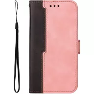   Apple iPhone 16 Plus, Oldalra nyíló tok, stand, kártyatartóval, kézpánttal, Wooze Colour Wallet, rózsaszín