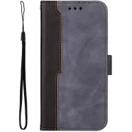   Xiaomi 14 Pro, Oldalra nyíló tok, stand, kártyatartóval, kézpánttal, Wooze Colour Wallet, szürke