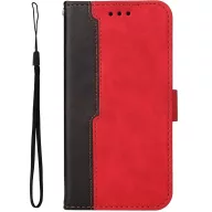   Xiaomi Redmi K70E / Poco X6 Pro 5G, Oldalra nyíló tok, stand, kártyatartóval, kézpánttal, Wooze Colour Wallet, piros