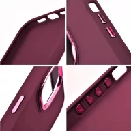   Apple iPhone 16 Plus, Szilikon tok, közepesen ütésálló, fémhatású kamera keret, Frame Case, lila