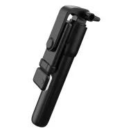   Prémium selfie bot, 19 - 70 cm, forgatható, exponáló gombbal, bluetooth-os, v4.0, tripod, világítással, R1S, fekete