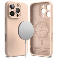   Apple iPhone 16 Pro Max, Szilikon tok, mikrofiber belső, közepesen ütésálló, Magsafe kompatibilis, Ringke Silicone Magnetic, rózsaszín
