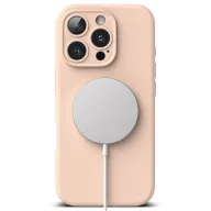   Apple iPhone 16 Pro Max, Szilikon tok, mikrofiber belső, közepesen ütésálló, Magsafe kompatibilis, Ringke Silicone Magnetic, rózsaszín