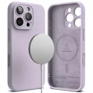   Apple iPhone 16 Pro Max, Szilikon tok, mikrofiber belső, közepesen ütésálló, Magsafe kompatibilis, Ringke Silicone Magnetic, lila