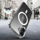 Apple iPhone 16 Plus, Műanyag hátlap védőtok + szilikon keret, Magsafe töltővel kompatibilis, FlexAir Hybrid Magsafe, átlátszó