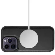   Apple iPhone 16 Pro, Oldalra nyíló tok, stand, mágnes csattal, kivehető tokkal, Magsafe töltővel kompatibilis, TP Wallett Magsafe, fekete