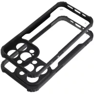   Apple iPhone 16 Plus, Szilikon tok, közepesen ütésálló, légpárnás sarok, akril hátlap, Anti-Drop Case, átlátszó/fekete