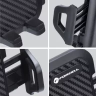   Autós tartó, Univerzális, szélvédőre vagy műszerfalra rögzíthető, tapadókorongos, max. 95 cm széles készülékekhez, Forcell Carbon Bracket 17, fekete