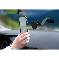   Autós tartó, univerzális, szélvédőre vagy műszerfalra rögzíthető, 360°-ban forgatható, mágneses, Magsafe kompatibilis, Forcell F-Grip MagFlex, fekete